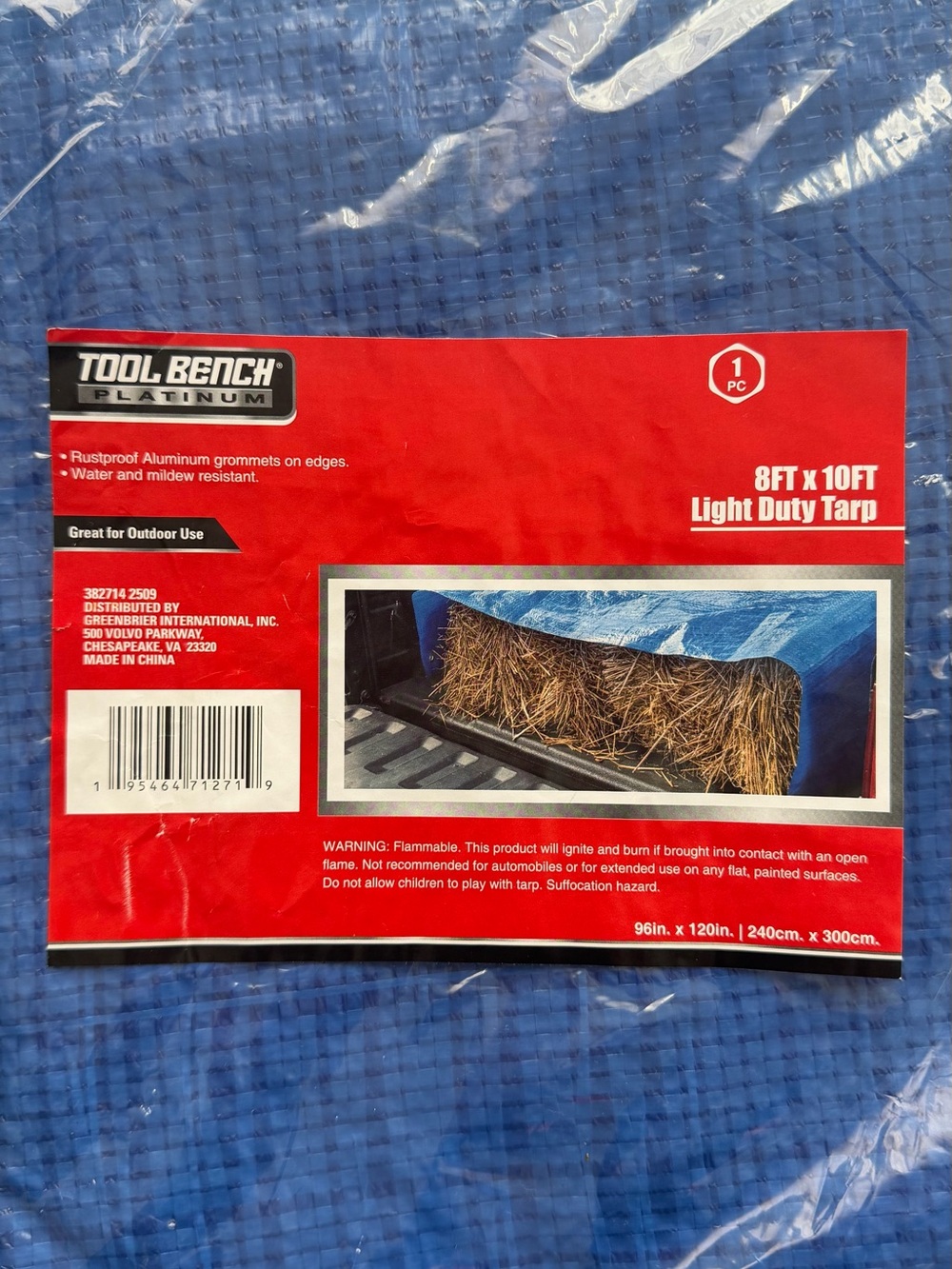NWT Tool Bench Platinum 8 ft x 10 ft Light Duty Tarp - 8ft x 10ft
